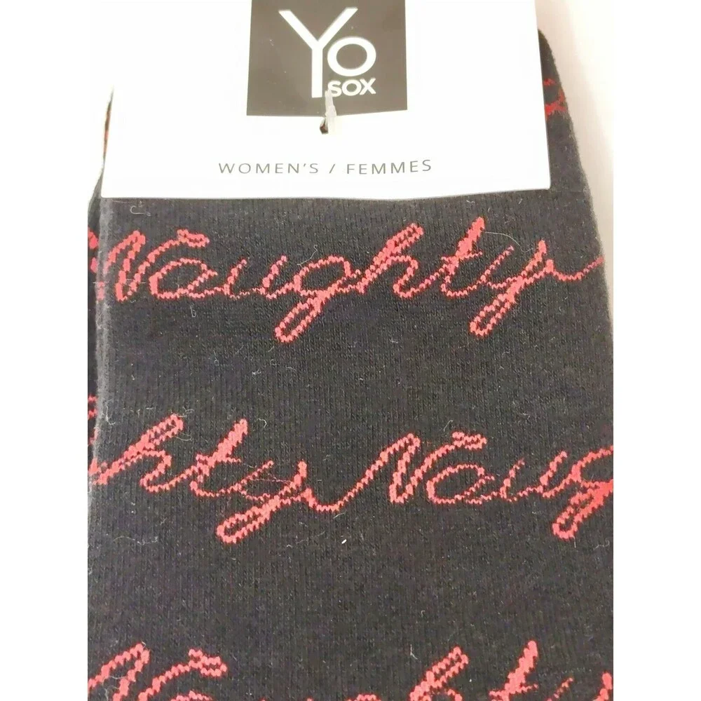 Yo Sox Naughty Black Red Women's Socks Size 6-10